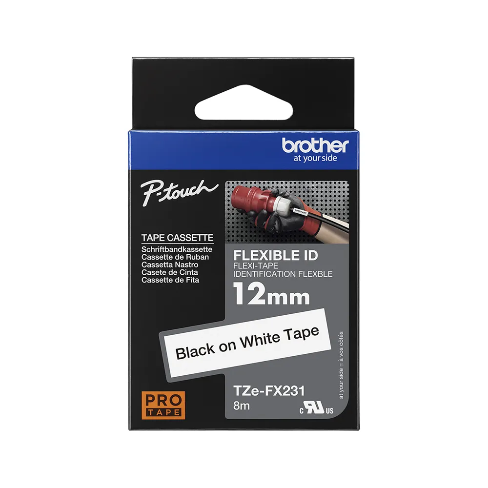 Brother TZe-FX231 fleksibilna laminirana traka 12mm (crno na belom) Brother TZe-FX231 fleksibilna laminirana traka 12mm (crno na belom)